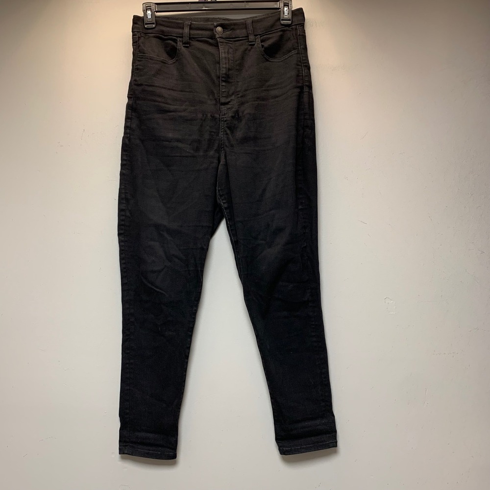 American Eagle Skinny Jeans Women 12 Short Black Excellent Next Level Stretch